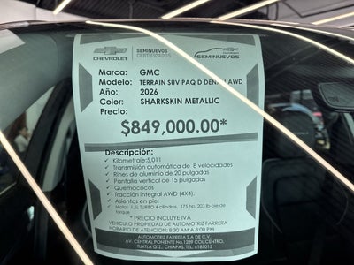 2026 GMC Terrain 1.5 Denali At