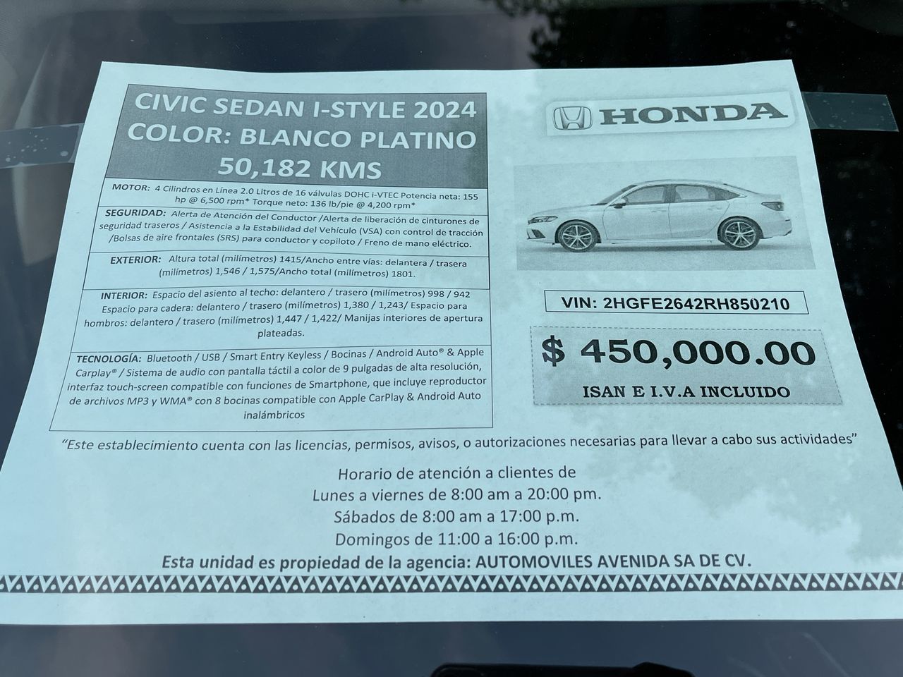 2024 Honda Civic 1.5 I-Style At