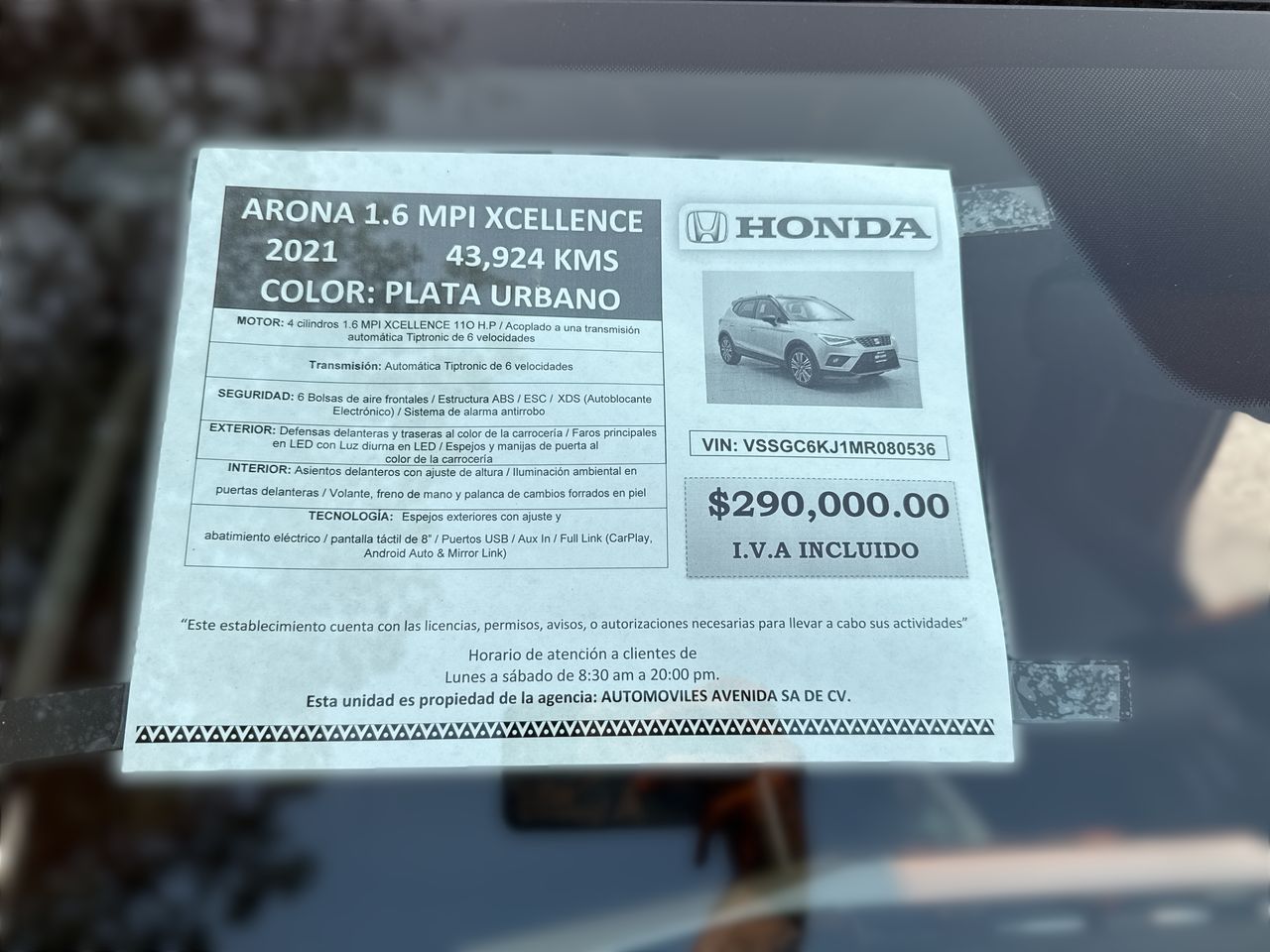 2021 Seat Arona 1.6 Xcellence At