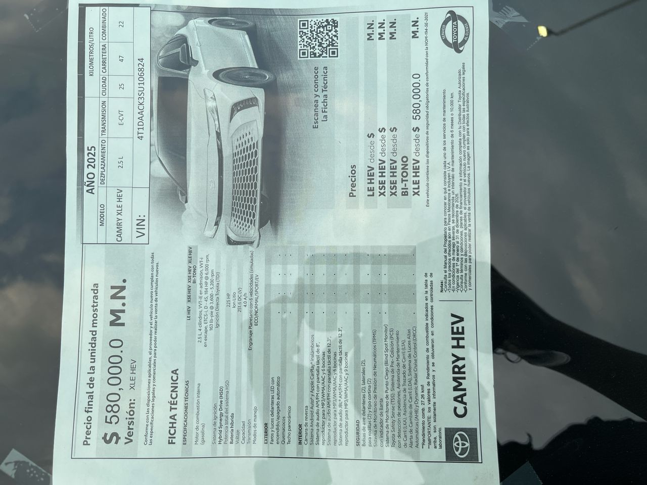 2025 Toyota Camry 2.5 Xle Hev At