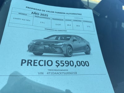 2025 Toyota Camry 2.5 Xle Hev At