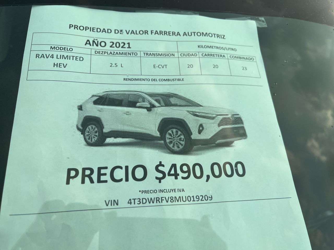 2021 Toyota RAV4 2.5 Limited Hybrid At